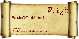 Patkó Ábel névjegykártya