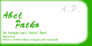 abel patko business card