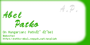 abel patko business card